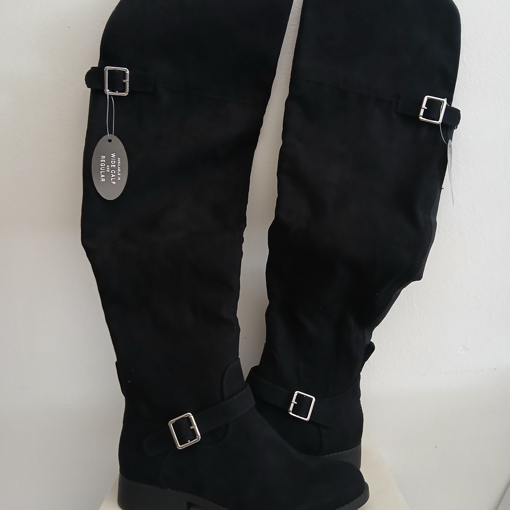 Black Knee-High Women's Boots Size 6.5 New - Picture 6 of 12